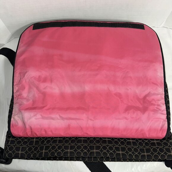 Kate Spade Black & Gold Geometric Messenger Bag With Pink Interior - Picture 4 of 6